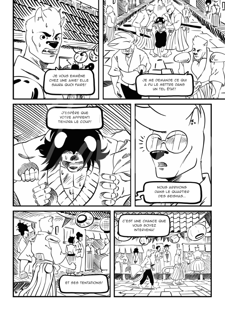 shadow lui explique la situation alors que miaousuke est toujours mal en point.