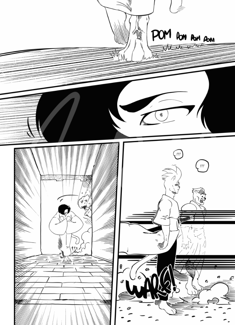 Une autre gueisha traverse rapidement la scène pour rejoindre miaousuke.