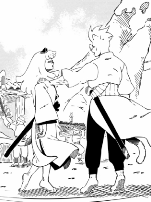 Sasha et Shaigo discute au lendemain de la soirée du tome 1.