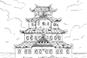 Le chateau de la ville de Shakiyo, ancien fief du clan Shamazu.