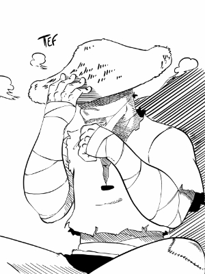 Le shat errant du tome 3 qui remet humblement son chapeau pour ne pas effrayer les passants à cause de son apparence.