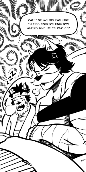 Au lendemain de la désastreuse fête qui se déroule dans le tome 1, Shamaga Senseï partage sa chambre avec le bruillant Zatoisha.